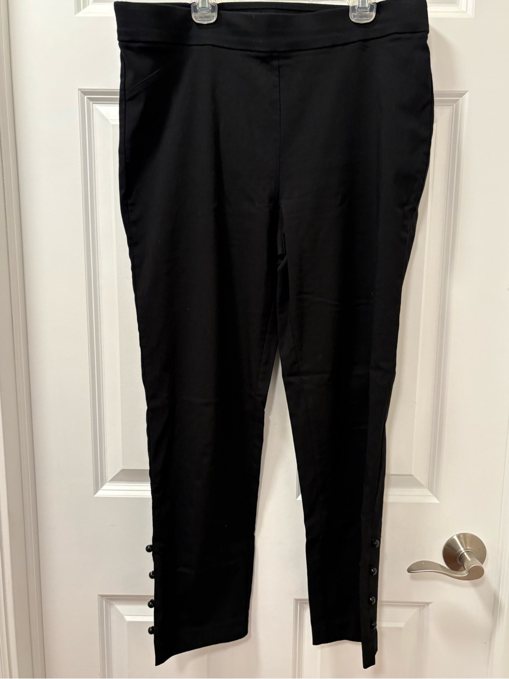 Counterparts Black Dress Pants with Button-Cuff Accent